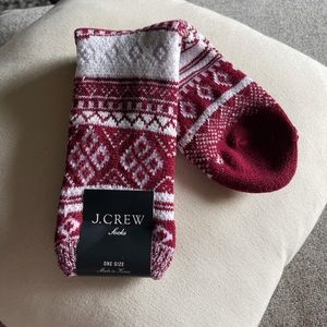 J. Crew Marled Cuff Fair Isle Knit socks